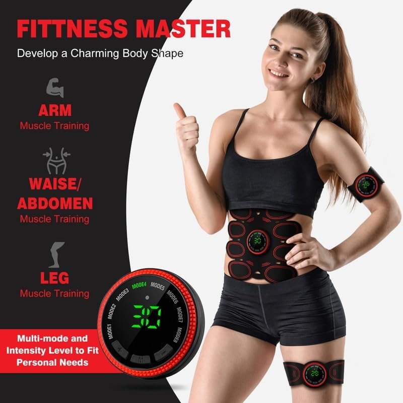 Drezela Electronic Muscle Stimulator, Abs Stimulator Muscle Toner, Ab Machine Trainer USB Rechargeable Gear for All Body, Fitness Strength Training Workout Equipment for Men and Women H9